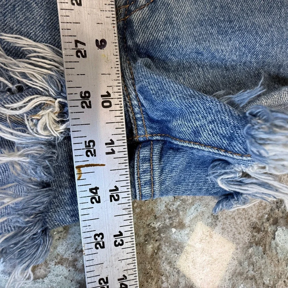Levis Premium 501 Original Cut Off Shorts Medium Wash Blue Denim High Rise‎ 27